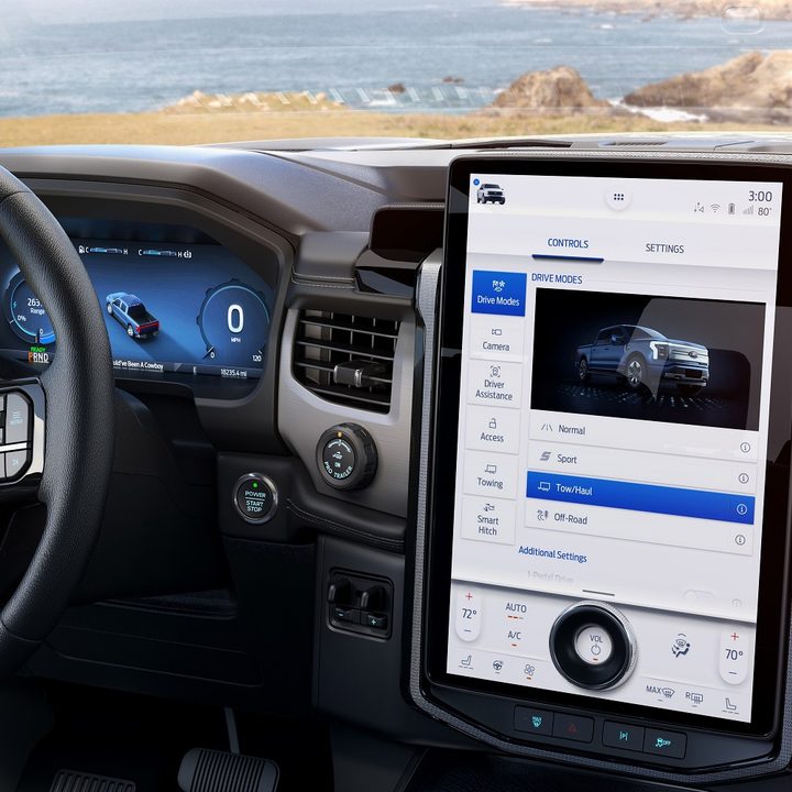 2022 Ford F-150 Lightning interior.