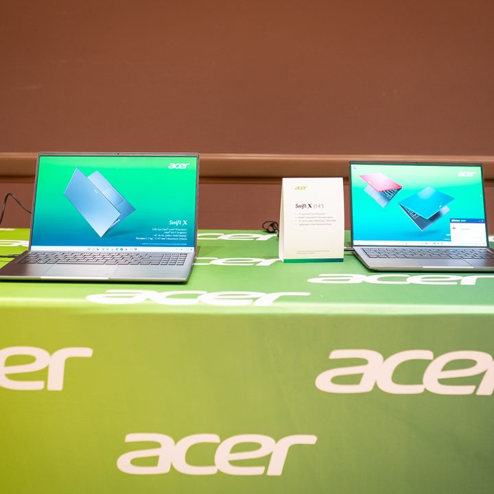 Acer Swift X laptops at CES 2022.