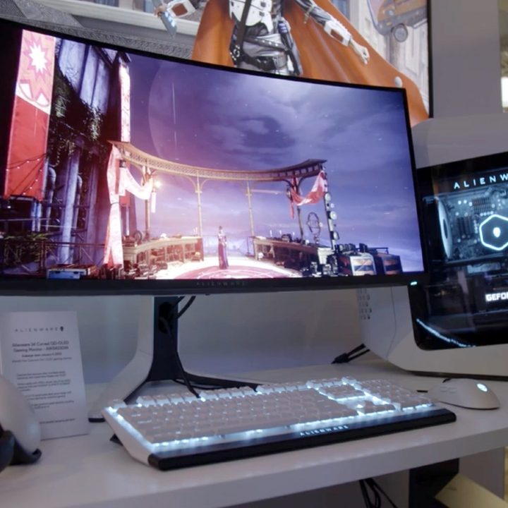 Alienware QD-OLED gaming monitor.