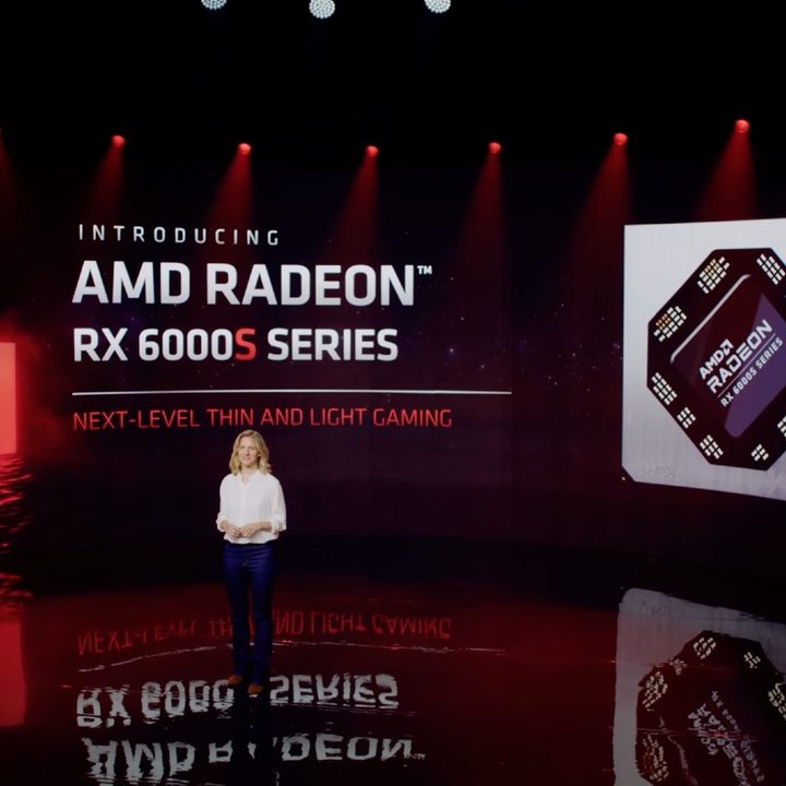 AMD presenting Radeon RX 6000S graphics cards at CES 2022.