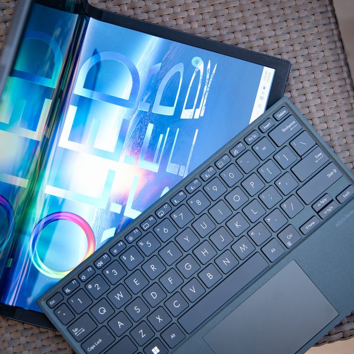 Asus Zenbook 17 Fold laptop with the keyboard removed.