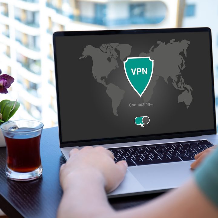 A close up of a computer monitor displaying a generic VPN.