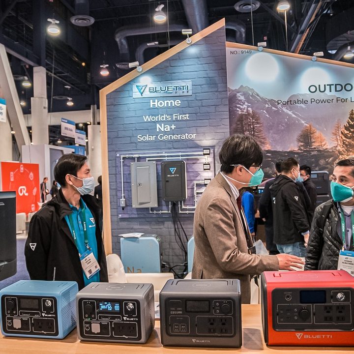Bluetti power stations on display.