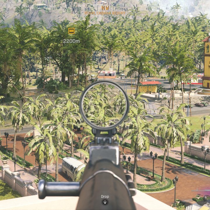 Aiming down sights in Warzone.
