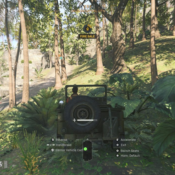 Driving vehicle on Caldera in Warzone.
