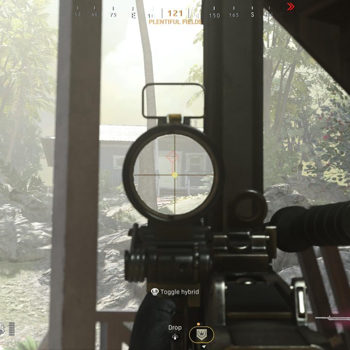 Aiming down sights during latter portion of match in Warzone.