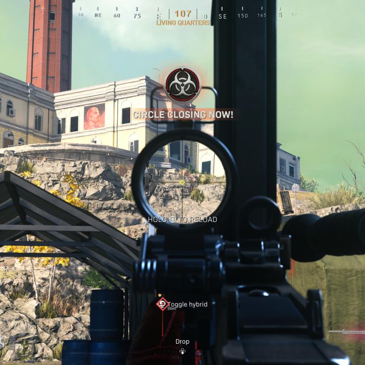 Aiming down sights in Warzone.