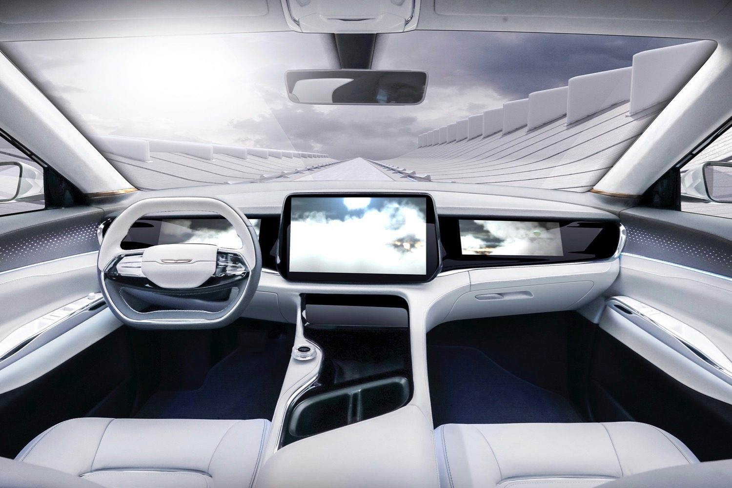 The interior of The Chrysler Airflow concept.