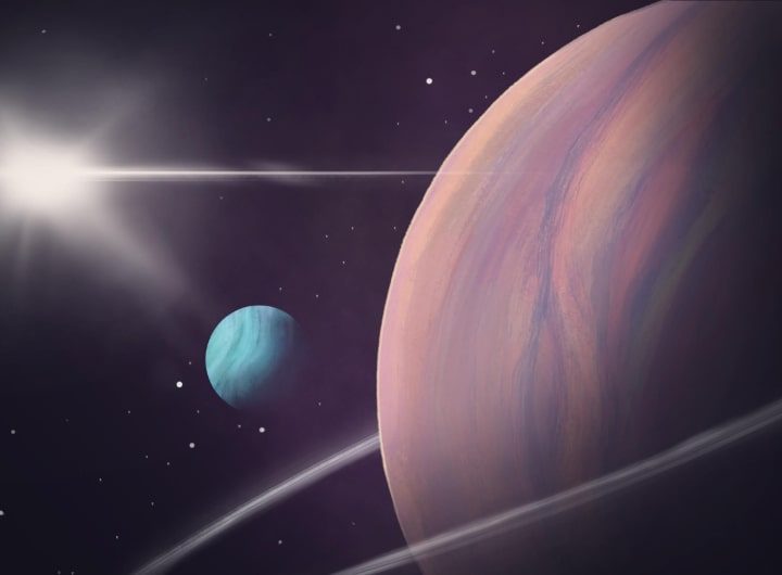 Artist's impression of an exomoon.
