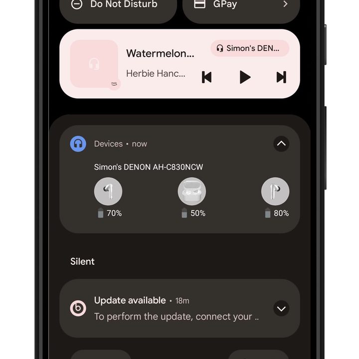 Android control center screen capture.