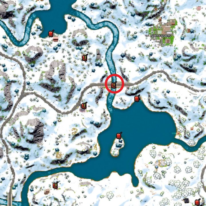 Map of gas canisters in Fortnite.