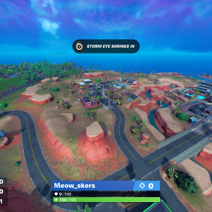 Overhead shot of Condo Canyon in Fortnite.