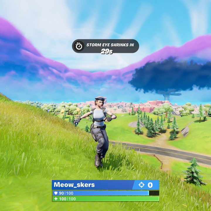 Throwing a grenade in Fortnite.