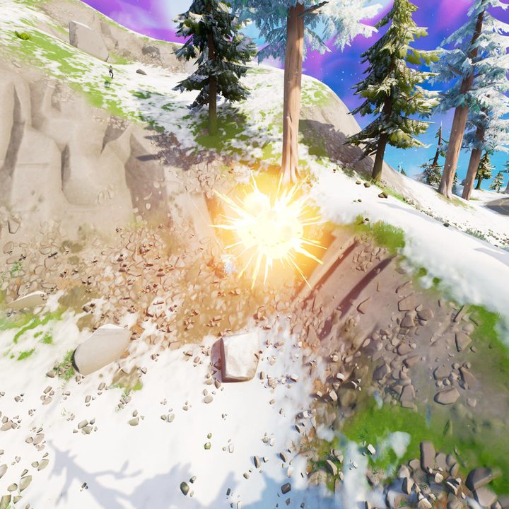 An explosion in Fortnite.