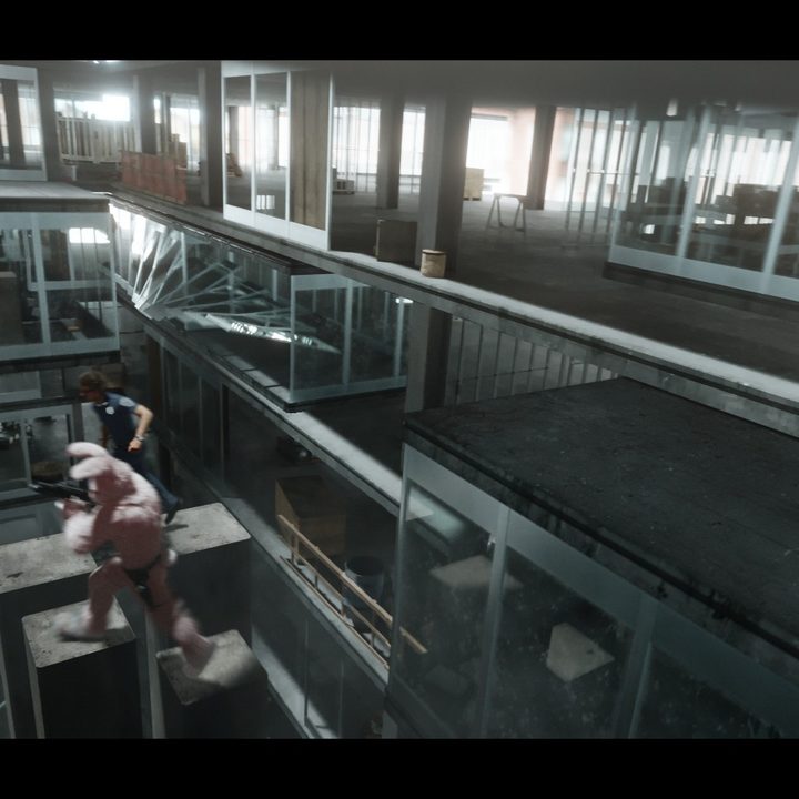 An early visual effects scene from Free Guy.