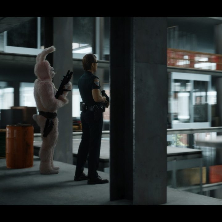 An early visual effects scene from Free Guy.