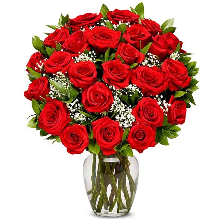 From You Flowers two dozen long stemmed red roses.