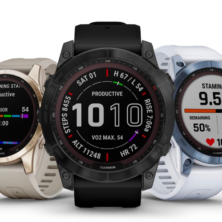 Garmin Fenix with touchscreen and solar charging.