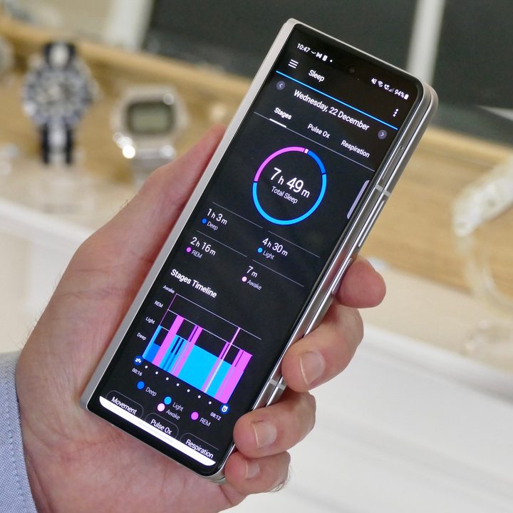 Garmin Connect app sleep data.