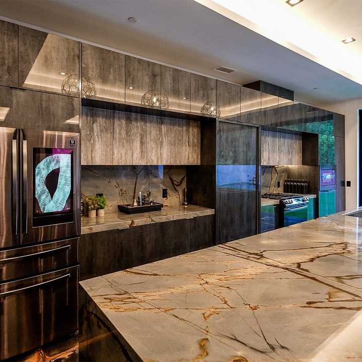 The smart kitchen of a luxury home in California's San Fernando Valley.