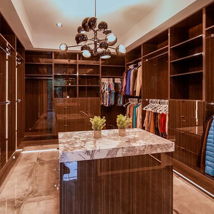 The closet of a luxury smart home featured in episode 3 of Genius Home.