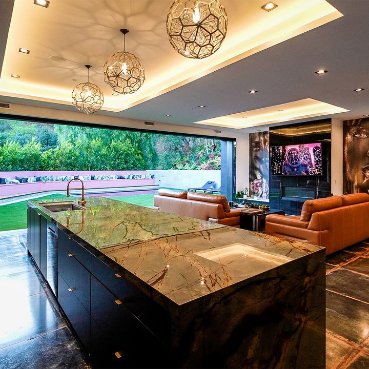 The basement of a luxury smart home in California's San Fernando Valley.