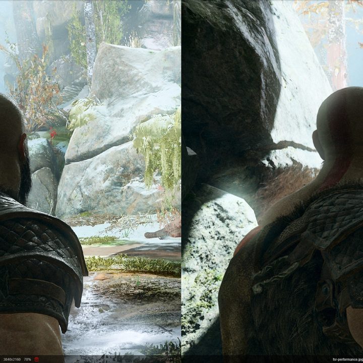 Upscaling comparison on God of War PC.