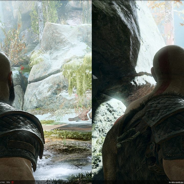 Upscaling comparison on God of War PC.