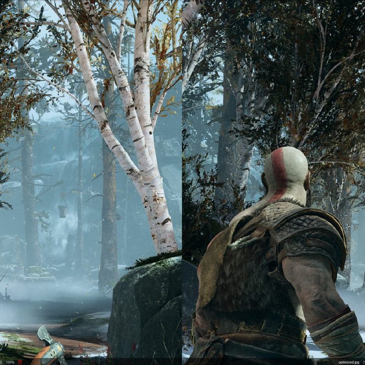 Image quality comparison in God of War on PC.