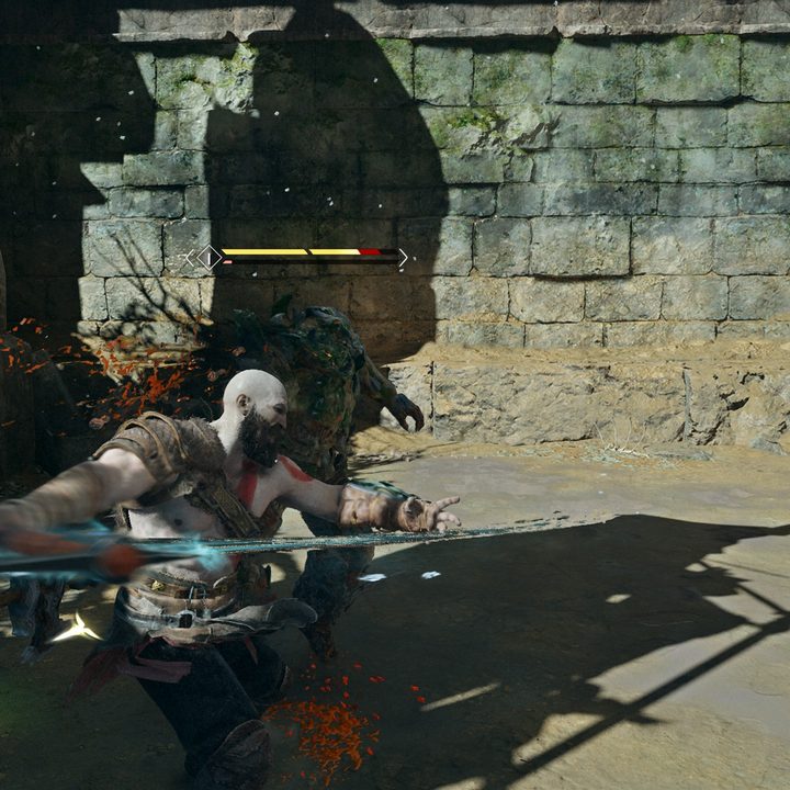 Kratos fighting in God of War on PC.