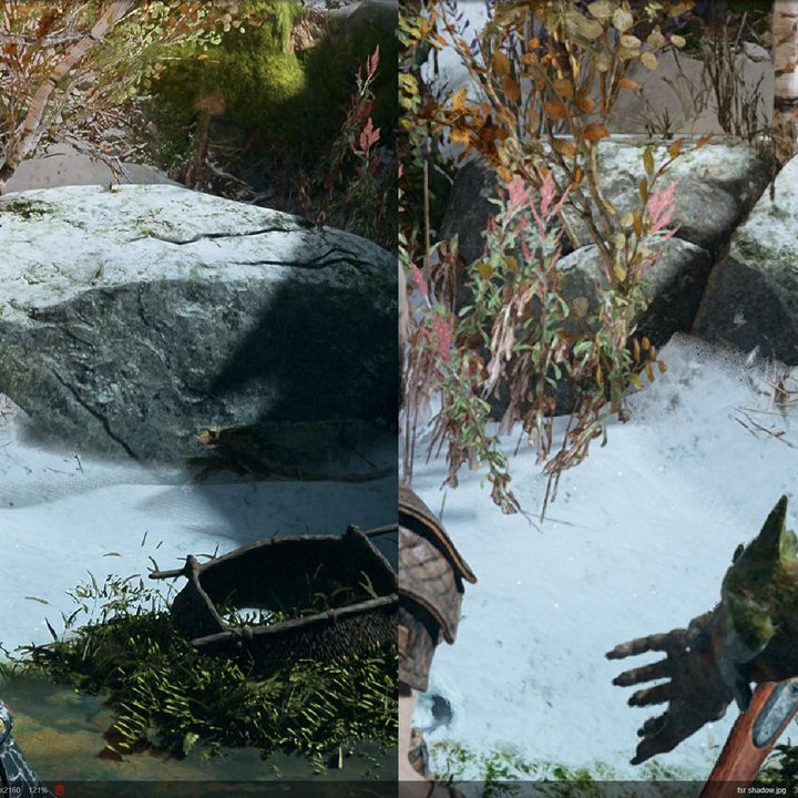 Upscaling comparison on God of War PC.