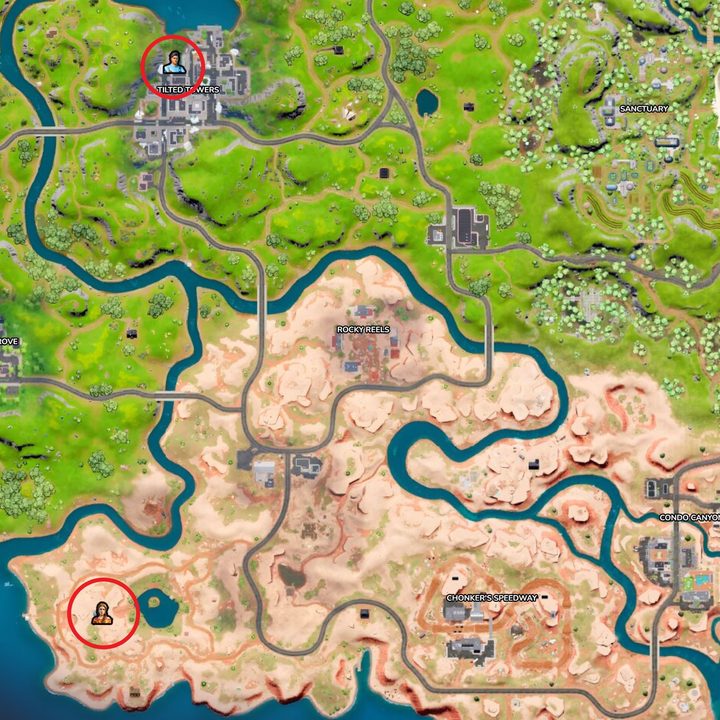 Map of Haven, Shanta, or Galactico in Fortnite.