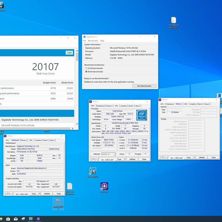 Intel Pentium Gold G7400T benchmark.