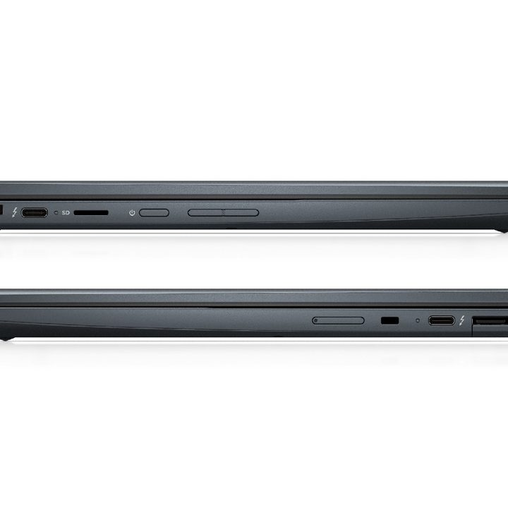 The profile of the HP Elite Dragonfly Chromebook, showing its ports.