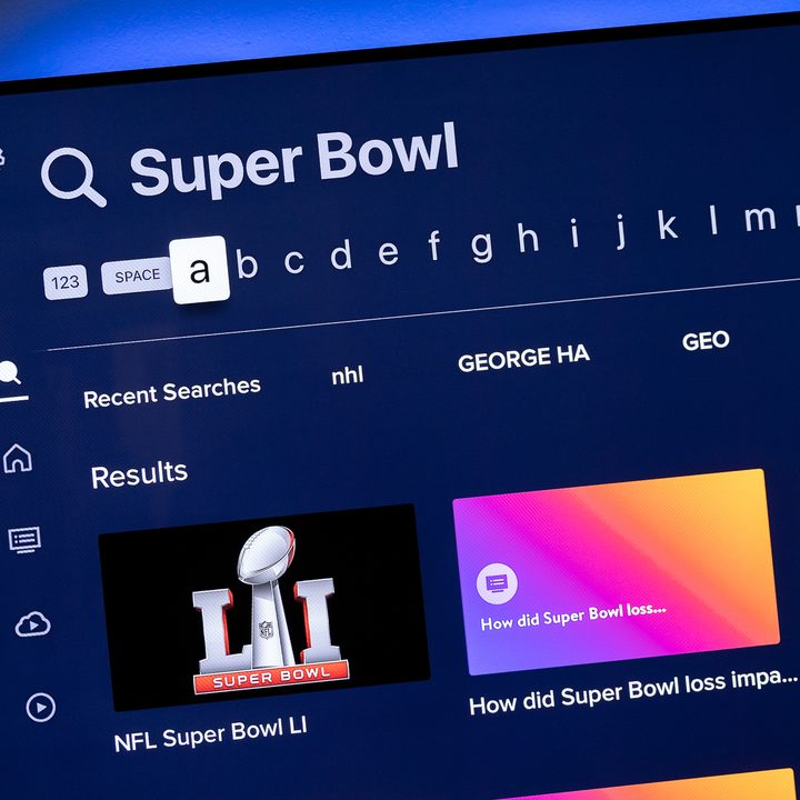 Hulu Super Bowl search results.