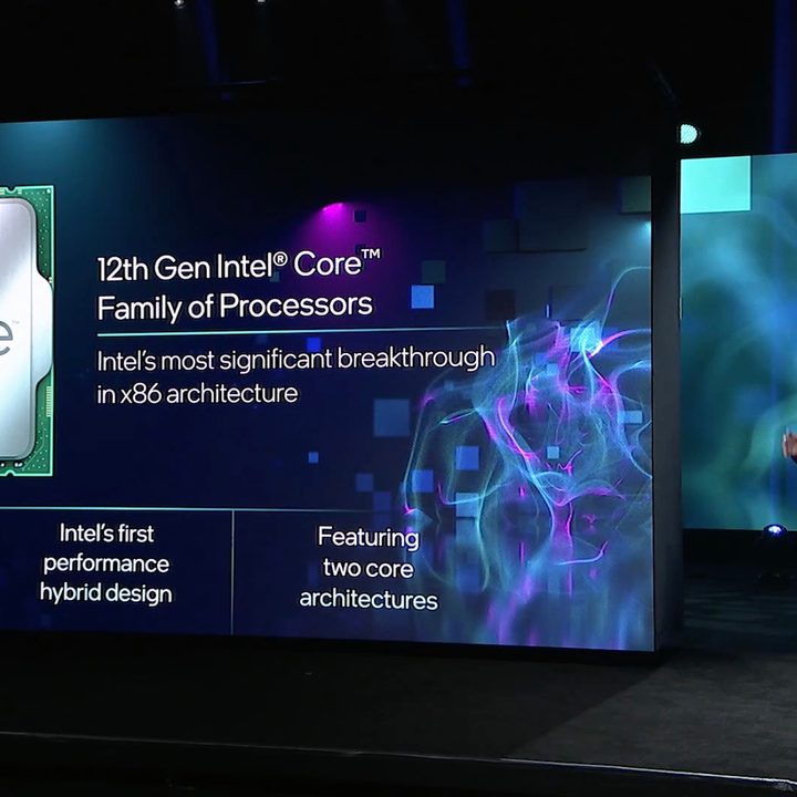 Gregory Bryant presents at Intel's keynote at CES 2022