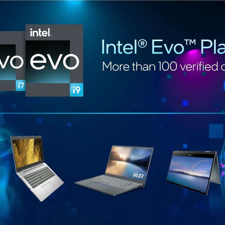 Presentation slide noting that more than 100 Intel Evo designs will launch this year.