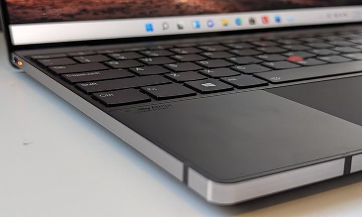 Lenovo ThinkPad Z13 front view showing keyboard.