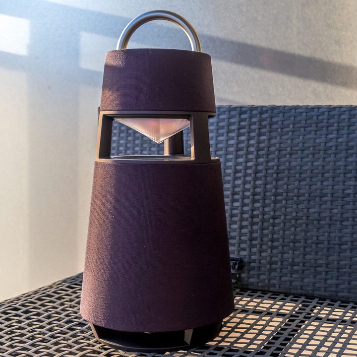 The LG Xboom 360 features a lantern-like design.