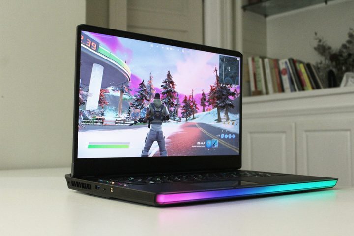 MSI Raider GE76 laptop with Fortnite.