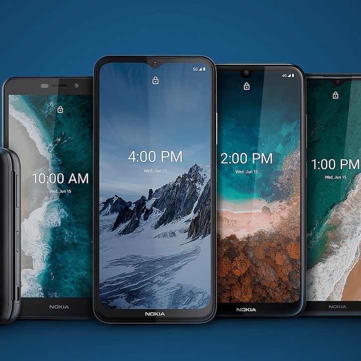HMD Global's range of new Nokia phones at CES 2022.