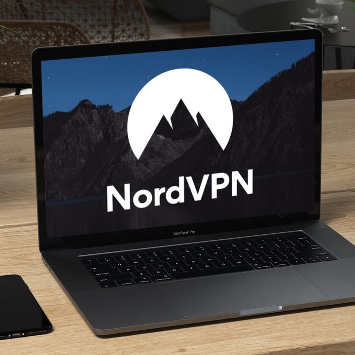 NordVPN running on a MacBook Pro.