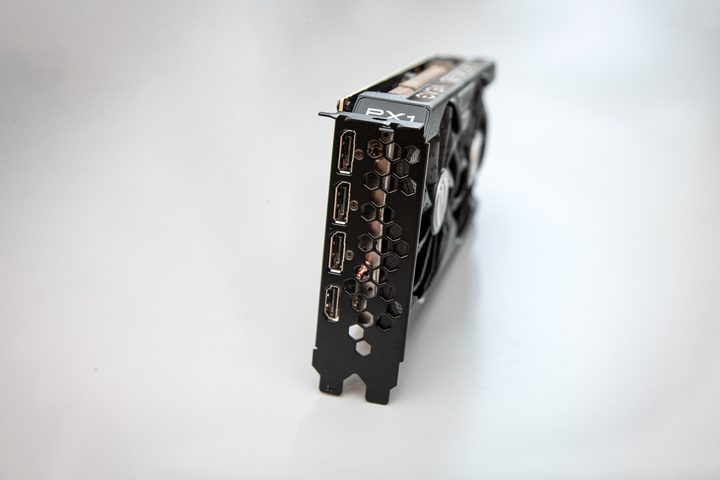 Ports on the RTX 3050 graphics card.