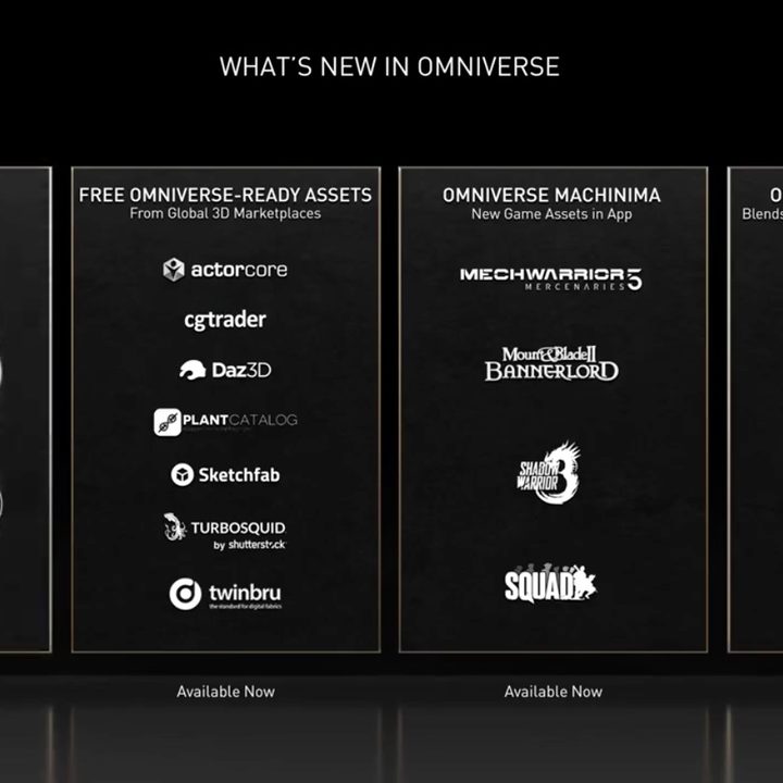Nvidia announces new Omniverse assets and partners.