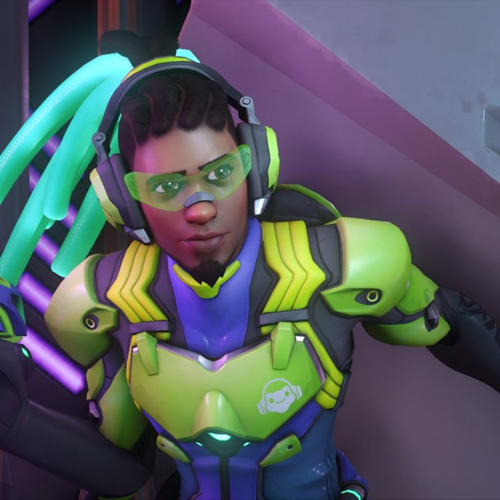 Lucio standing by a wall in Overwatch 2.