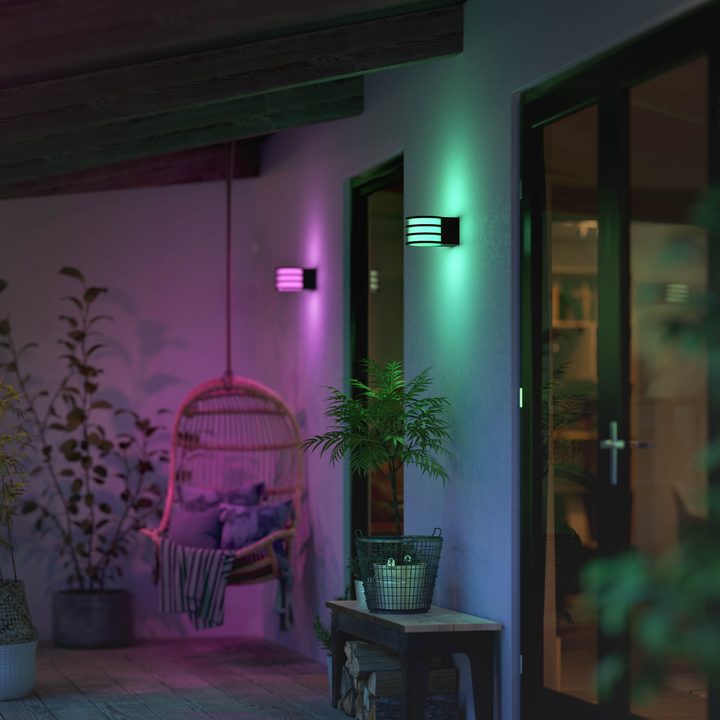 The Philips Hue Lucca provides both colored and white lighting outdoors.