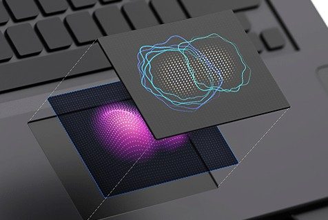Graphic showing haptic layers of a trackpack.