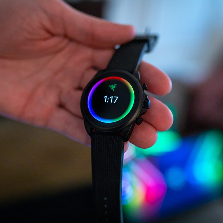 Razer x Fossil Gen 6 smartwatch RGB watch face.