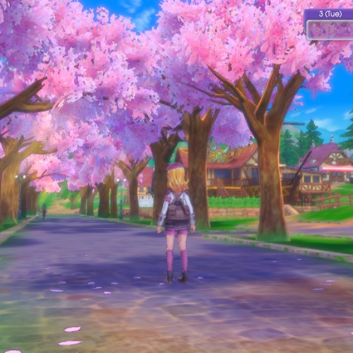 Alice wanders the streets of Rigbarth in Rune Factory 5.