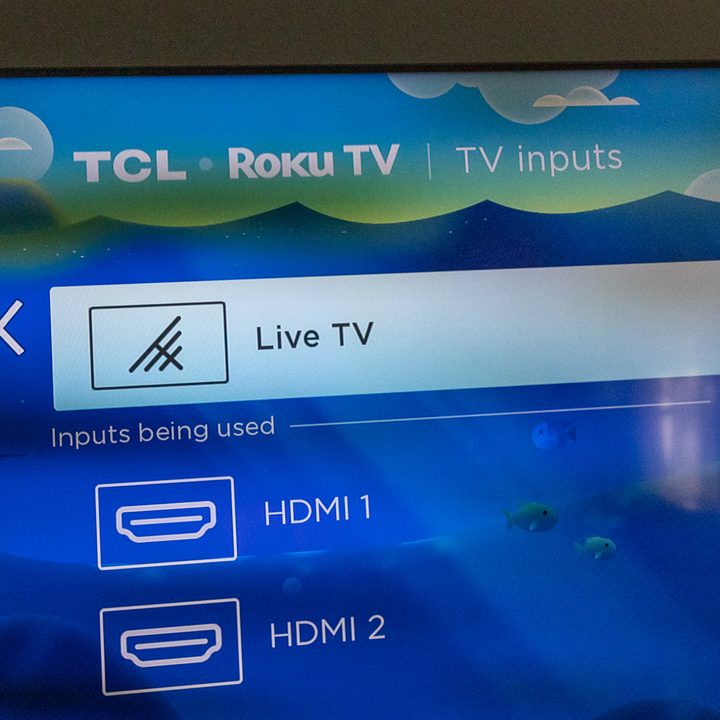 Search for Live TV on Roku TV.